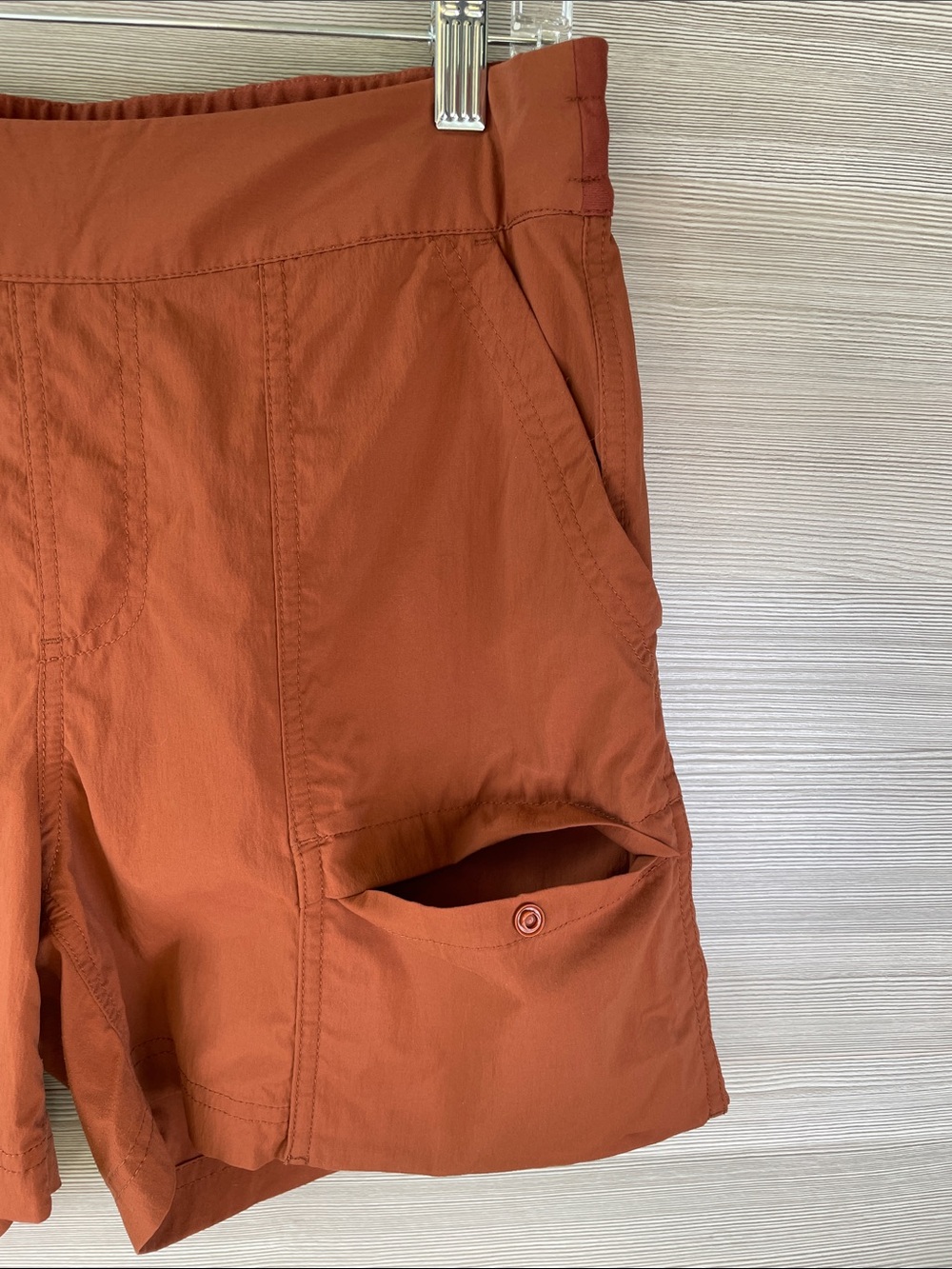 REI Rust Orange Lightweight Nylon Adventure 4 1/2” Hiking Shorts Size Small - Picture 4 of 10